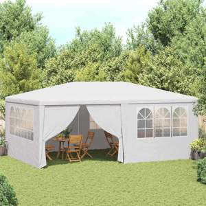 Namiot imprezowy ze ściankami, 4x6 m, biały, 90 g/m²