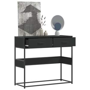 Stolik konsolowy, czarny, 90x35x80 cm, materiał drewnopochodny
