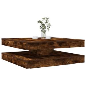 Stolik kawowy obrotowy 360 stopni, dąb wędzony, 90x90x34,5 cm