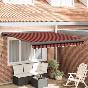 Zwijana markiza, pomarańcz i brąz, 3,5x2,5m tkanina i aluminium