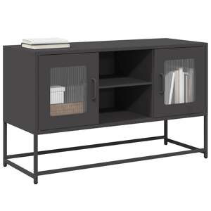 Szafka pod telewizor, czarna, 100,5x39x60,5 cm, stalowa