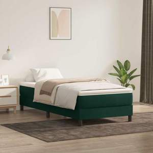 Łóżko typu Box Spring bez materaca Ciemnozielone 200x220 cm