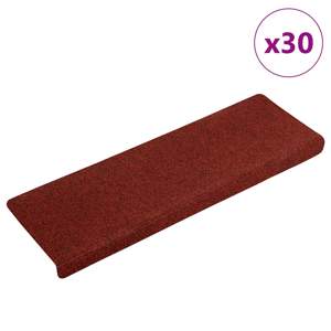 Maty na schody samoprzylepne 30 szt. 65x21x4 cm Bordowe czerwone prostokątne krawędzie