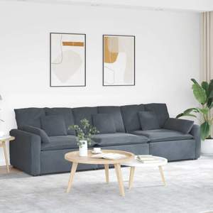 Sofa modułowa z poduszkami ciemnoszara