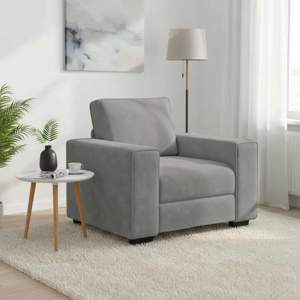 Sofa Fotel Jasnoszary 100x77x82 cm Aksamit