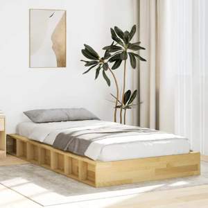 Rama łóżka bez materaca 90x190 cm lite drewno dąb