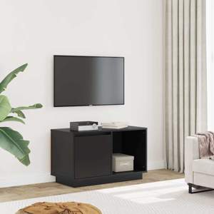 Szafka pod telewizor, czarna, 74x35x44 cm, lite drewno sosnowe