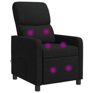 Fotel recliner Czarny tkanina