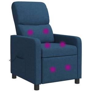 Fotel recliner niebieski tkanina