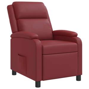 Fotel recliner Czerwone wino Ekoskóra