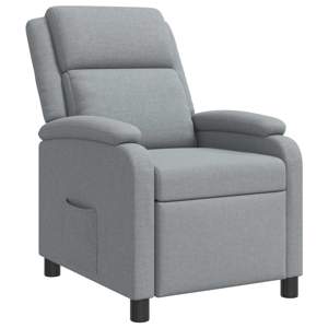 Fotel recliner jasnoszary tkanina