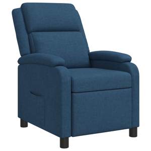 Fotel recliner niebieski tkanina