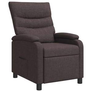 Fotel recliner Ciemny brąz tkanina