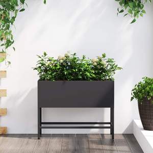 Podwyższona doniczka ogrodowa Czarny 60 x 26 x 45 cm Stal