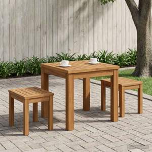 Stolik kawowy naturalny 40 x 40,5 x 36 cm Lite Drewno Akacji