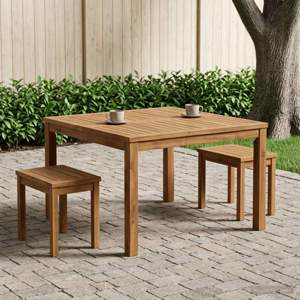 Stolik kawowy naturalny 80 x 80,5 x 45 cm Lite Drewno Akacji