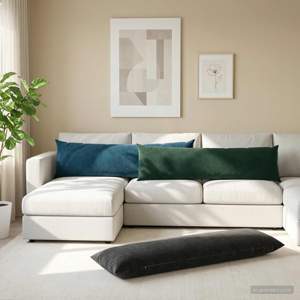 Poduszka z poduszką HEERLEN Ciemnozielony 40 x 145 cm Welur