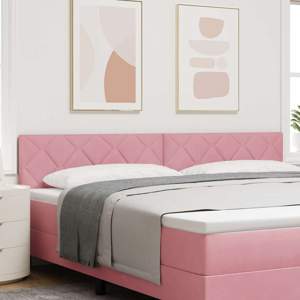 Wezgłowie LED Różowy 200 cm Aksamit