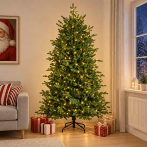 Sztuczna choinka z zawiasami 120 cm 150 LED Ciepła biel