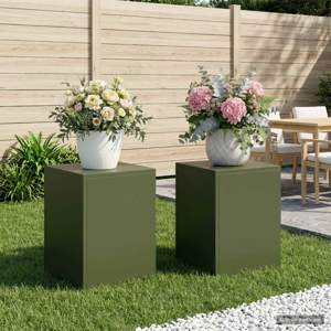 Stojak na rośliny 2 pcs Oliwkowy zielony 30 x 30 x 40 cm Stal