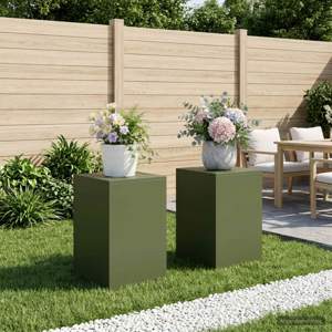 Stojak na rośliny 2 pcs Oliwkowy zielony 40 x 40 x 60 cm Stal