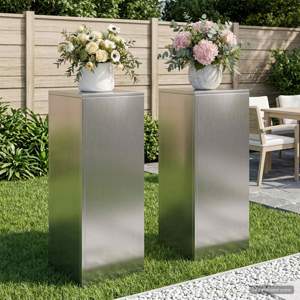 Stojak na rośliny 2 pcs srebrny 30 x 30 x 80 cm Stal nierdzewna