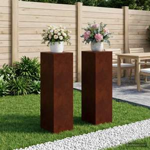Stojak na rośliny 2 pcs Rdzawy 30 x 30 x 100 cm
