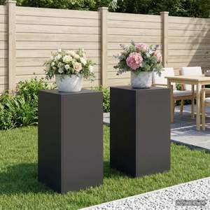 Stojak na rośliny 2 pcs Czarny 40 x 40 x 80 cm Stal