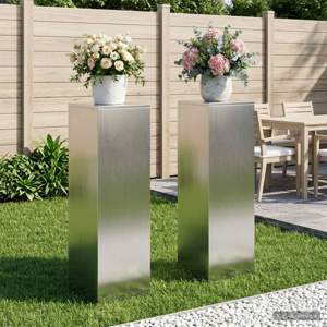 Stojak na rośliny 2 pcs srebrny 30 x 30 x 100 cm Stal