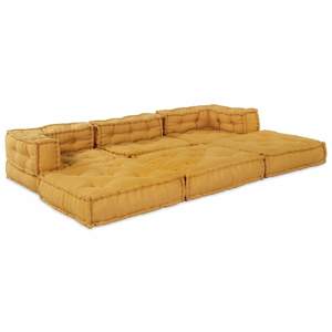 Modularna jednostka sofy tkanina żółty 210 x 70 x 56 cm