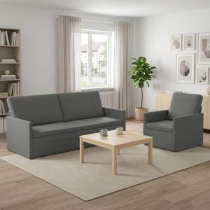 Zestaw Sof 2 pcs ciemnoszary tkanina