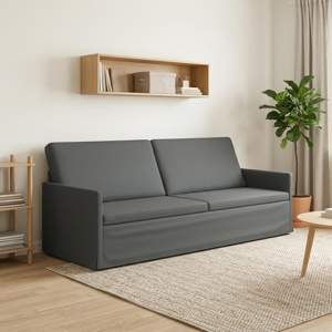 Sofa na 3 osoby ciemnoszary 220 x 81 x 82 cm tkanina