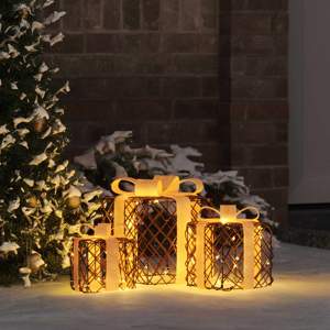 Podświetlone pudełko na prezent świąteczny 3 szt. 150 LED