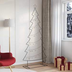 Metalowa choinka świąteczna Czarny 210 cm Stal
