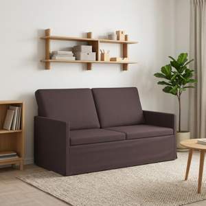 Sofa dwuosobowa Ciemny brąz 150 x 81 x 82 cm tkanina