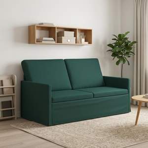 Sofa dwuosobowa Ciemnozielony 150 x 81 x 82 cm tkanina