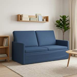 Sofa dwuosobowa niebieski 150 x 81 x 82 cm tkanina