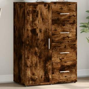 Komoda, przydymiony dąb, 60x31x84 cm, materiał drewnopochodny