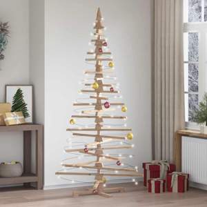 Drewniana choinka do udekorowania, 210 cm, lite drewno sosnowe