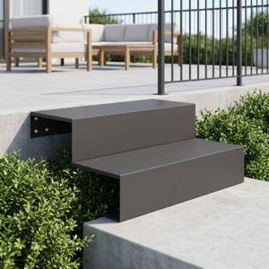 2-stopniowe schody ogrodowe 80,5 x 56,5 x 34 cm Stal Czarny