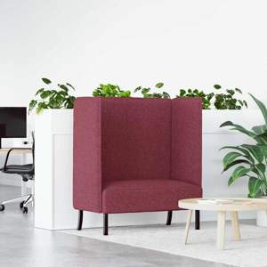Sofa z wysokim oparciem 101cm czerwone wino tkanina