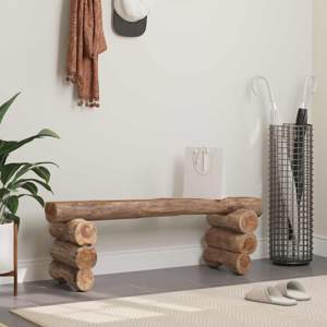 Ławka Naturalny 110 x 30 x 34 cm Lite drewno teakowe