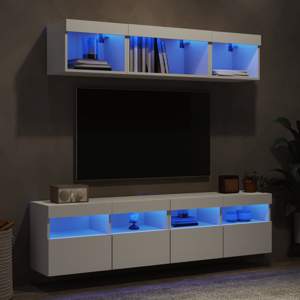 5-częściowy zestaw mebli TV z LED, biały