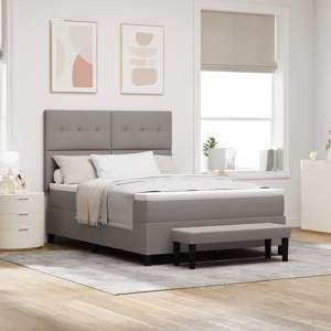 Łóżko sprężynowe Z zagłówkiem Ciemnoszary 140 x 190 cm tkanina