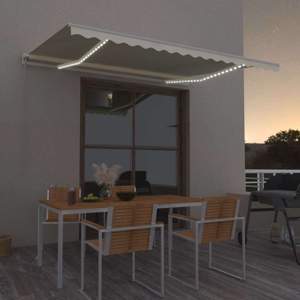 [3068982] Ręcznie zwijana markiza z LED, 400 x 350 cm, kremowa