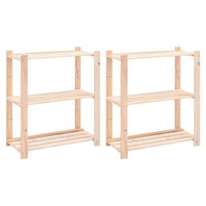 [3051117] Regały z 3 półkami, 2 szt., 80x38x90 cm, sosna, 150 kg