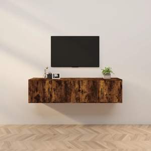 [3188355] Wiszące szafki TV, 2 szt., przydymiony dąb, 80x34,5x40 cm