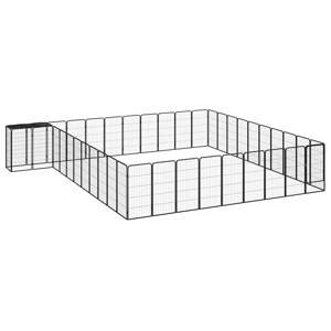 [3115956] Kojec dla psa, 42 paneli, czarny, 50x100 cm, stal