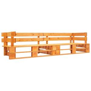 [277449] Ogrodowa sofa 2-osobowa z palet, miodowy brąz, drewno