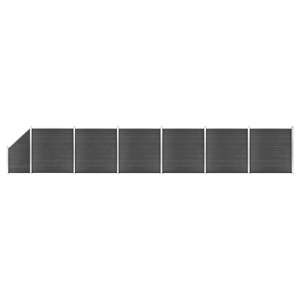 [3070442] Zestaw ogrodzeniowy z WPC, 1138 x (105-186) cm, czarny